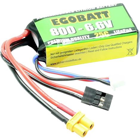 Pichler Modellbau Pack de batterie (LiFe) 6.6 V 800 mAh Nombre de cellules: 2 25 C Softcase JR, XT30 W399882