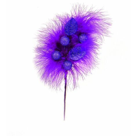 PICK BOA VIOLA  SFERE E FOGLIE ALTO CM.20