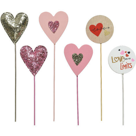PICK CON CUORE ASSORTITO 30CM