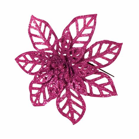 PICK GLITTER STELLA DI NATALE MAGENTA 16CM