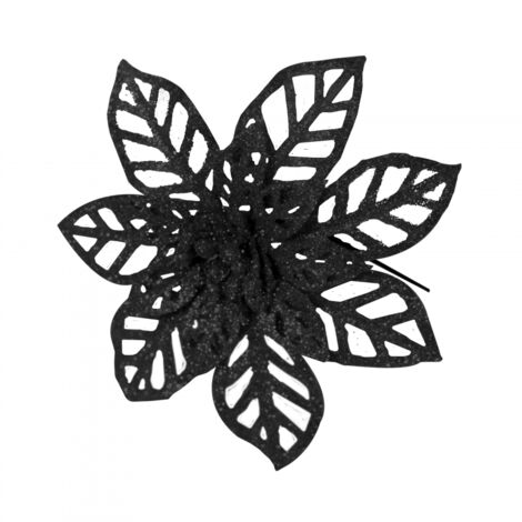 PICK GLITTER STELLA DI NATALE NERO 16 CM