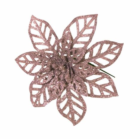 PICK GLITTER STELLA DI NATALE ROSA GOLD 16 CM