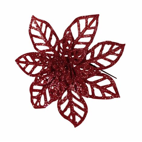 PICK GLITTER STELLA DI NATALE ROSSA ALTA 16 CM