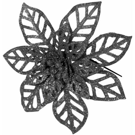 PICK GLITTER STELLA DI NATALE TITANIUM  H16 CM