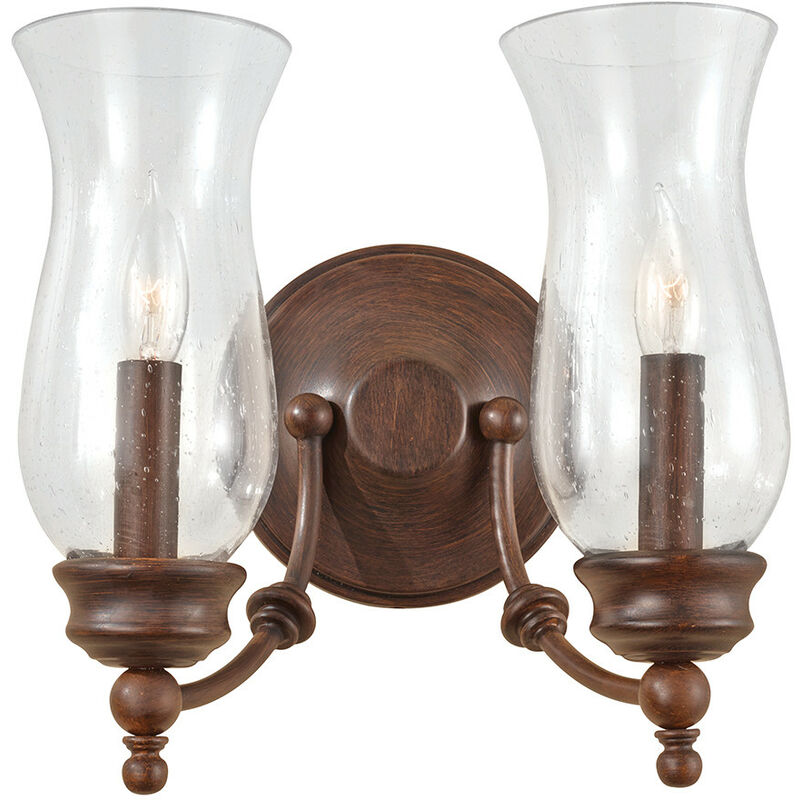 Pickering Lane - 2 Light Indoor Candle Wall Light Antique Bronze, E14 - Elstead