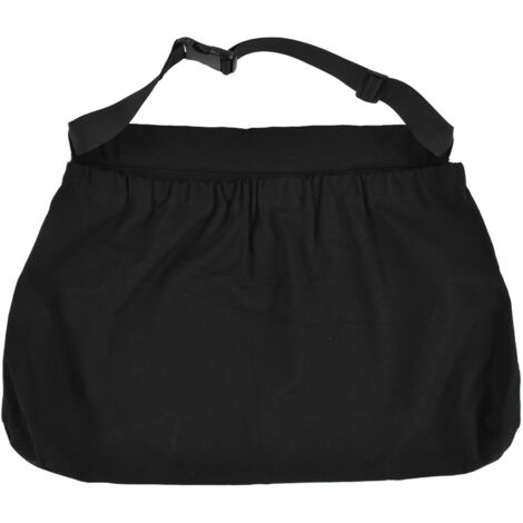 Picking Bag Waist Hanging Design Foldable Large Capacity Oxford Cloth Fruit Storage Pouch for Outdoor Black