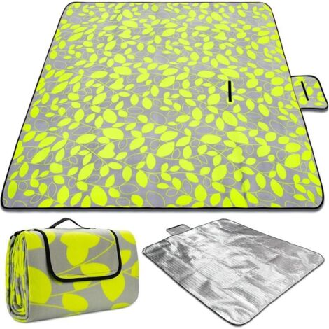 Picknickdecke 200 x 200 cm, wasserdicht, faltbar, dreilagig mit Griff, für