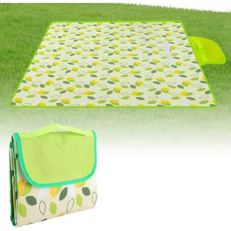 Picnic Blanket, Waterproof Picnic Mat 150x200cm Large Beach Blanket with Carrying Handle, Washable Foldable Picnic Blanket for Camping, Family Picnic, Park, Garden