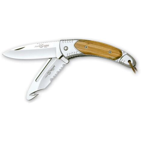 Picnic coltello 096 Miguel Nieto 17,5 cm, con lama in acciaio 7 cm e mango di cromo duro e legno di ulivo naturale.