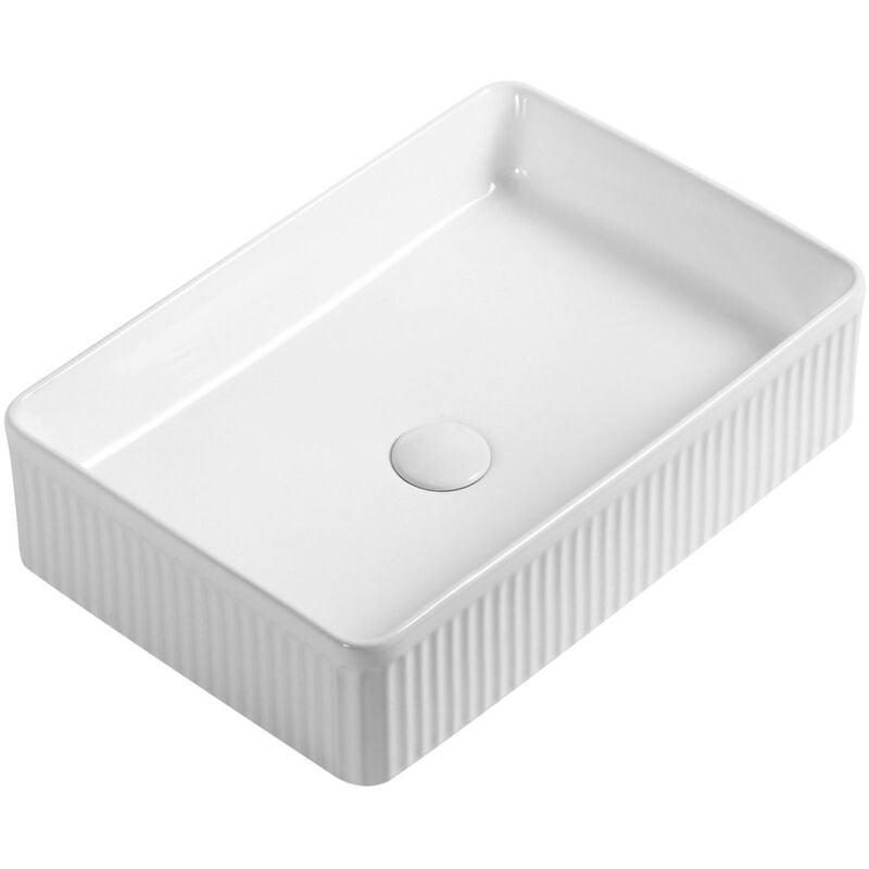 Sapho - picobello comptoir lavabo en céramique 50x34cm, blanc