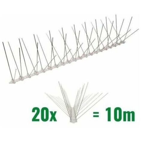 Pics anti-oiseaux en polycarbonate 50 cm – Protection jusqu'à 20 cm – Résistants aux UV – Installation facile avec trous pré-perforés