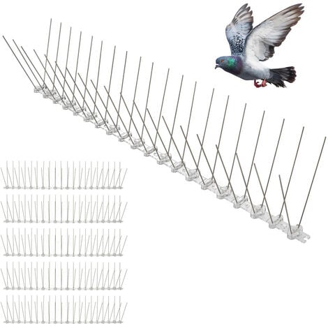 Pigeon Spike - 5.7m Répulsif Plastique pour Balcon - Cat Spike - Protection  de jardin (20 pièces, Noir)