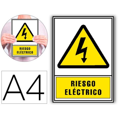 Pictograma archivo 2000 riesgo electrico pvc amarillo luminiscente 210x297 mm