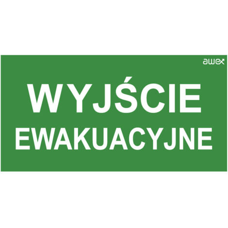 Pictograma PS21 125x250 Salida de emergencia Logotipo awex (ISO7010)