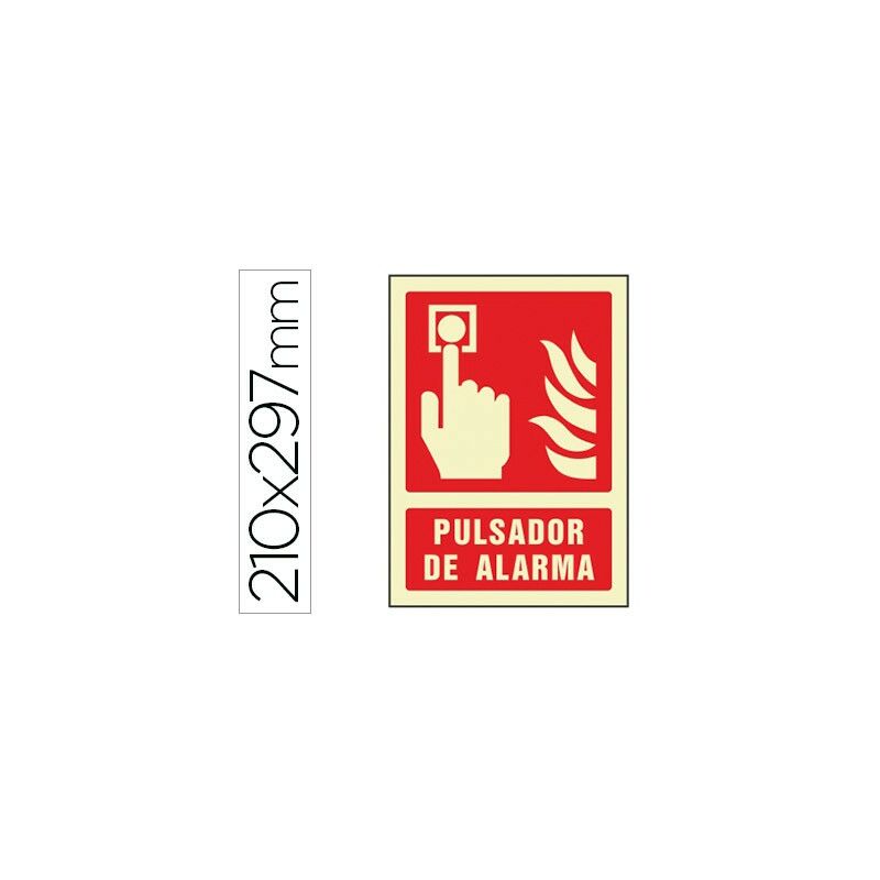 

Pictograma syssa señal de pulsador de alarma en pvc fotoluminiscente 210x297 mm