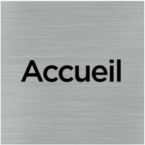 Pictogramme Accueil (Q1004).- Adhésif aspect aluminium brossé -