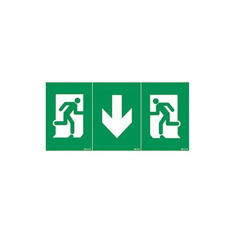 pictogramme autocollant universel - signalisation d'évacuation - 109 x 217 mm - ura 956970