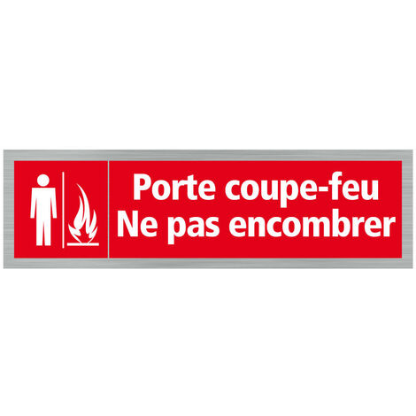 Pictogramme COUPE FEU (Q0159).- Adhésif aspect aluminium brossé -