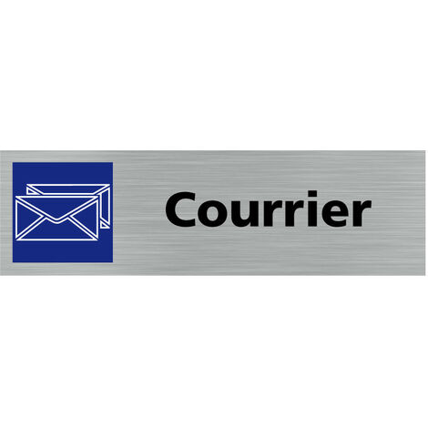 Pictogramme COURRIER (Q0288).- Adhésif aspect aluminium brossé -