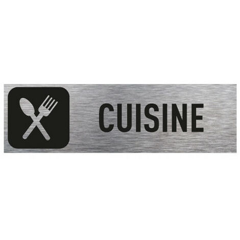 Pictogramme CUISINE (Q0202).- Adhésif aspect aluminium brossé -