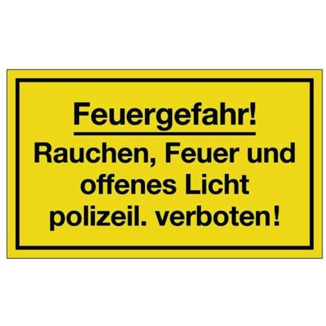 Pictogramme d'information risque d’incendie L250xl150 mm jaune noir plastique
