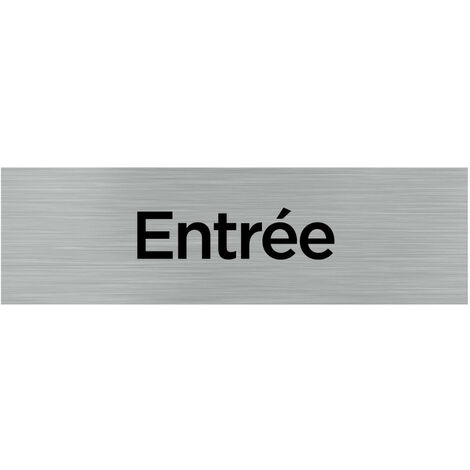 Pictogramme ENTREE (Q0078).- Adhésif aspect aluminium brossé -