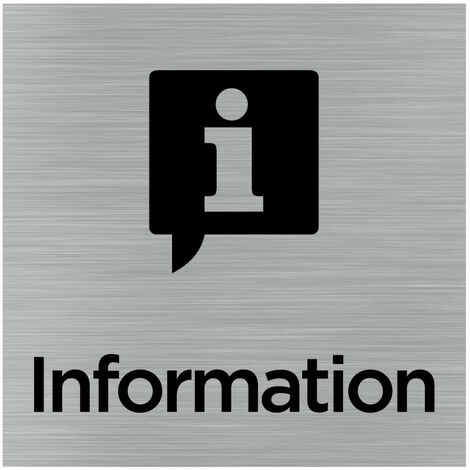 Pictogramme Information (Q1021).- Adhésif aspect aluminium brossé -