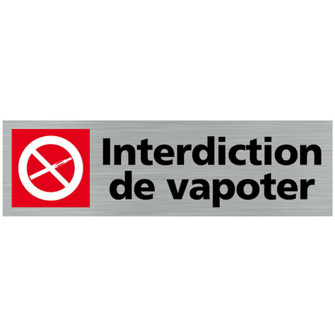 Pictogramme INTERDICTION DE VAPOTER (Q0156).- Adhésif aspect aluminium brossé -