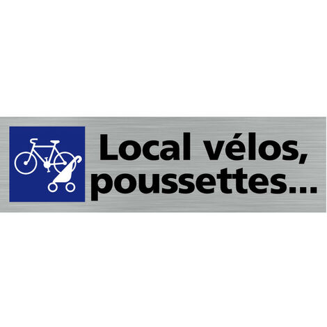 Pictogramme LOCAL VELOS ET POUSSETTES (Q0121).- Plaque aluminium brossé -