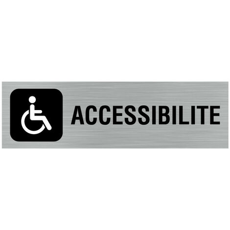Pictogramme Logo PMR Accessibilité (Q0435).- Plaque aluminium brossé -
