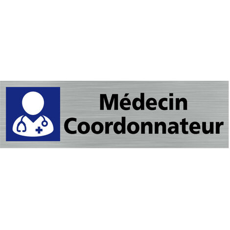 Pictogramme MEDECIN COORDONATEUR (Q0234).- Adhésif aspect aluminium brossé -