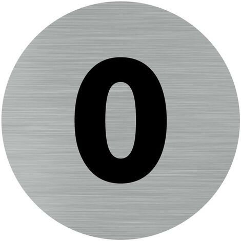 Pictogramme numéro 0 (Q0303).- Adhésif aspect aluminium brossé - Diamètre 83 mm