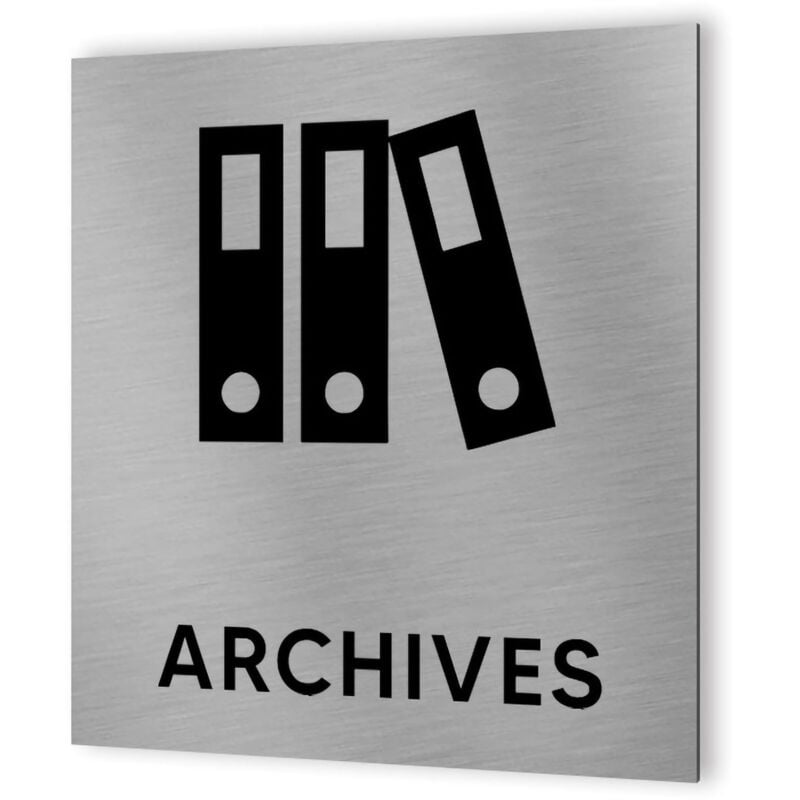 Decoho - Pictogramme format 20 cm x 20 cm en Dibond Aluminium brossé - Modèle Archives