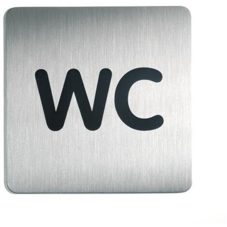 Pictogramme PICTO 'WC', carré, en acier - Lot de 2