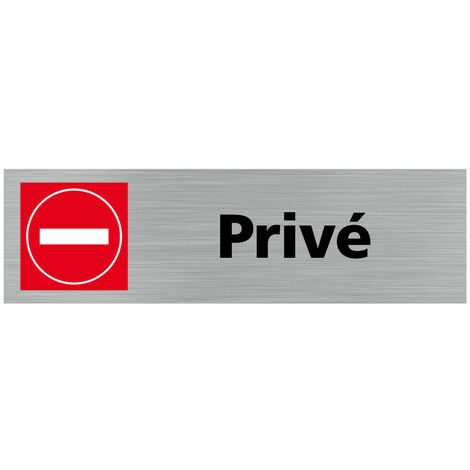 Pictogramme PRIVE (Q0157).- Plaque aluminium brossé -