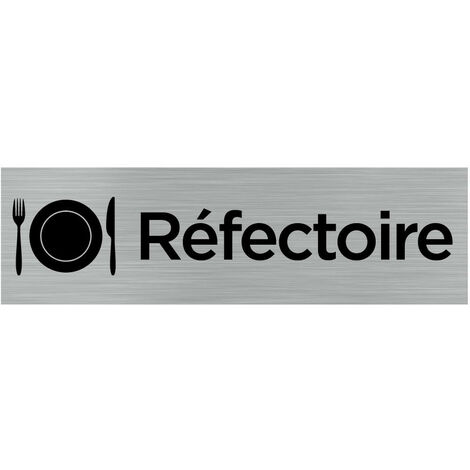 Pictogramme REFECTOIRE (Q0075).- Adhésif aspect aluminium brossé -