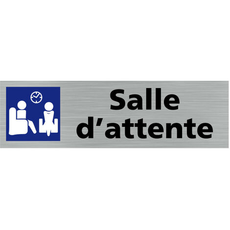 Pictogramme SALLE D'ATTENTE (Q0266).- Plaque aluminium brossé -