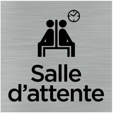 Pictogramme Salle d'attente (Q1035).- Adhésif aspect aluminium brossé -
