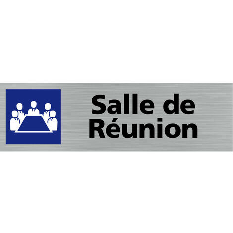 Pictogramme SALLE DE REUNION (Q0114).- Adhésif aspect aluminium brossé -