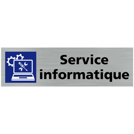 Pictogramme SERVICE INFORMATIQUE (Q0376).- Plaque aluminium brossé -