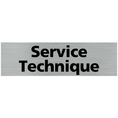 Pictogramme SERVICE TECHNIQUE (Q0151). Signalisation Porte - 170 X 50 mm - Autocollant souple ou plaque alu brossé 2mm.