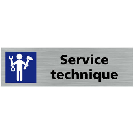 Pictogramme SERVICE TECHNIQUE (Q0377).- Plaque aluminium brossé -