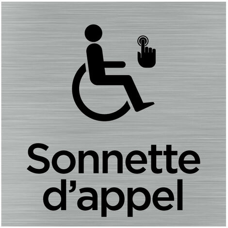 Pictogramme Sonnette d'appel (Q1041).- Plaque aluminium brossé -