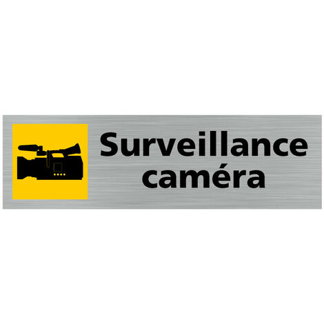 Pictogramme SURVEILLANCE CAMERA (Q0389).- Adhésif aspect aluminium brossé -