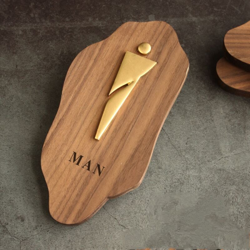 Shining House - Pictogramme Toilette Signalisation en bois for toilettes for hommes et femmes, autocollant mural for toilettes d'hôtel, panneau