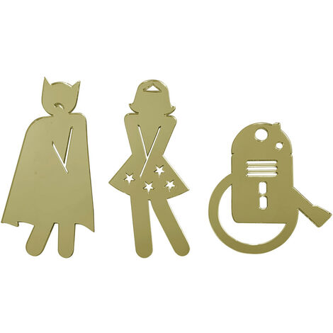 Pictogramme Toilettes Enfants.- Plexi miroir or -