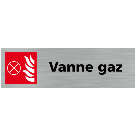 Pictogramme VANNE GAZ (Q0396).- Adhésif aspect aluminium brossé -