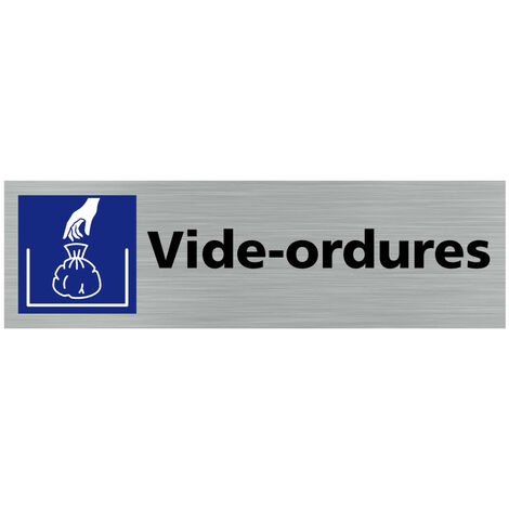 Pictogramme VIDE.ORDURES (Q0392).- Adhésif aspect aluminium brossé -