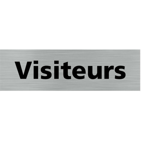 Pictogramme VISITEURS (Q0211).- Adhésif aspect aluminium brossé -