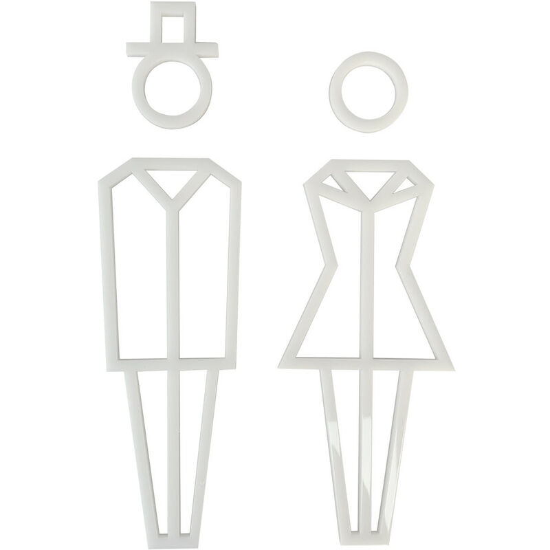 PIctogramme wc Hommes .- Plexi blanc -